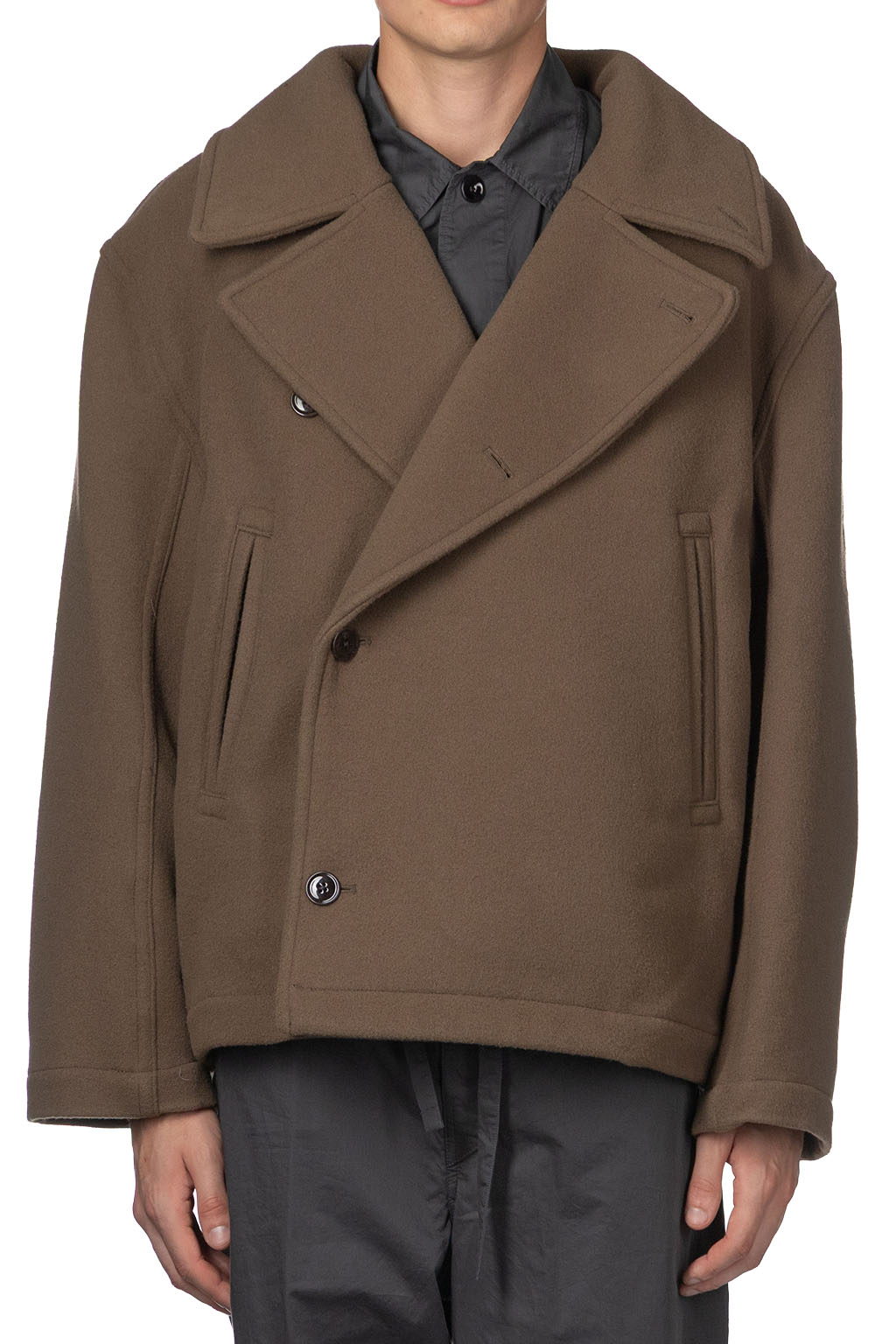 Lemaire - Boxy Peacoat - Dark Squirrel